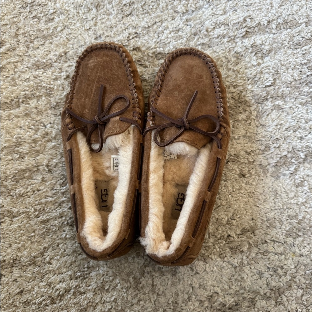UGG Chestnut Suede Moccasin Slippers